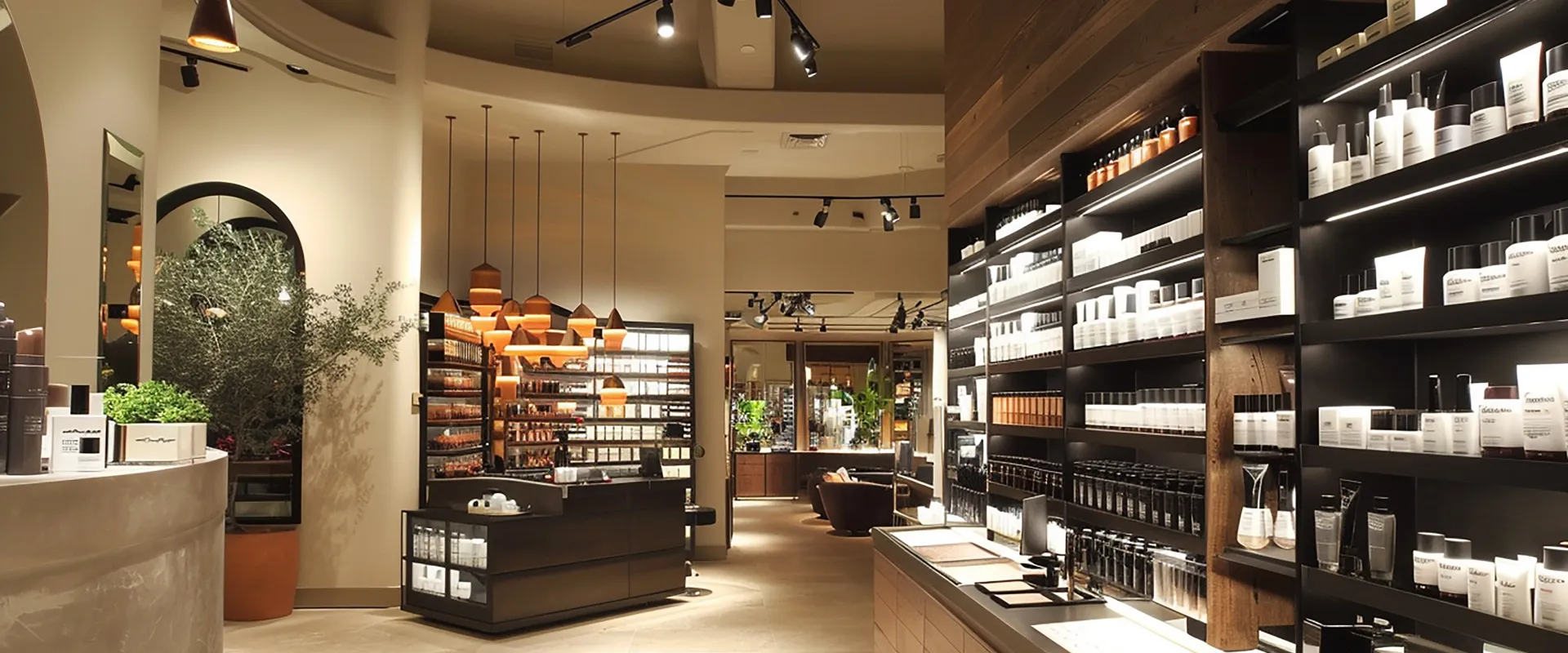 Wnętrze przytulknego sklepu, w którym temperatura jest sterowana za pomocą klimatyzacji