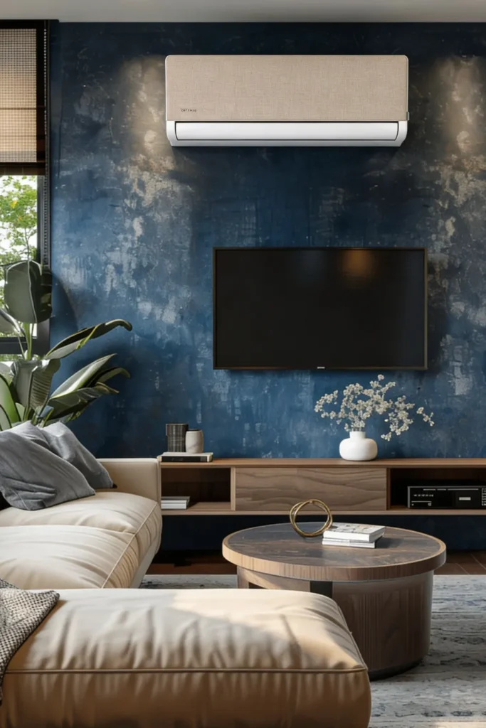 Klimatyzator Rotenso Versu Cloth Carmel x zamontowany w nowoczesnym eleganckim mieszkaniu