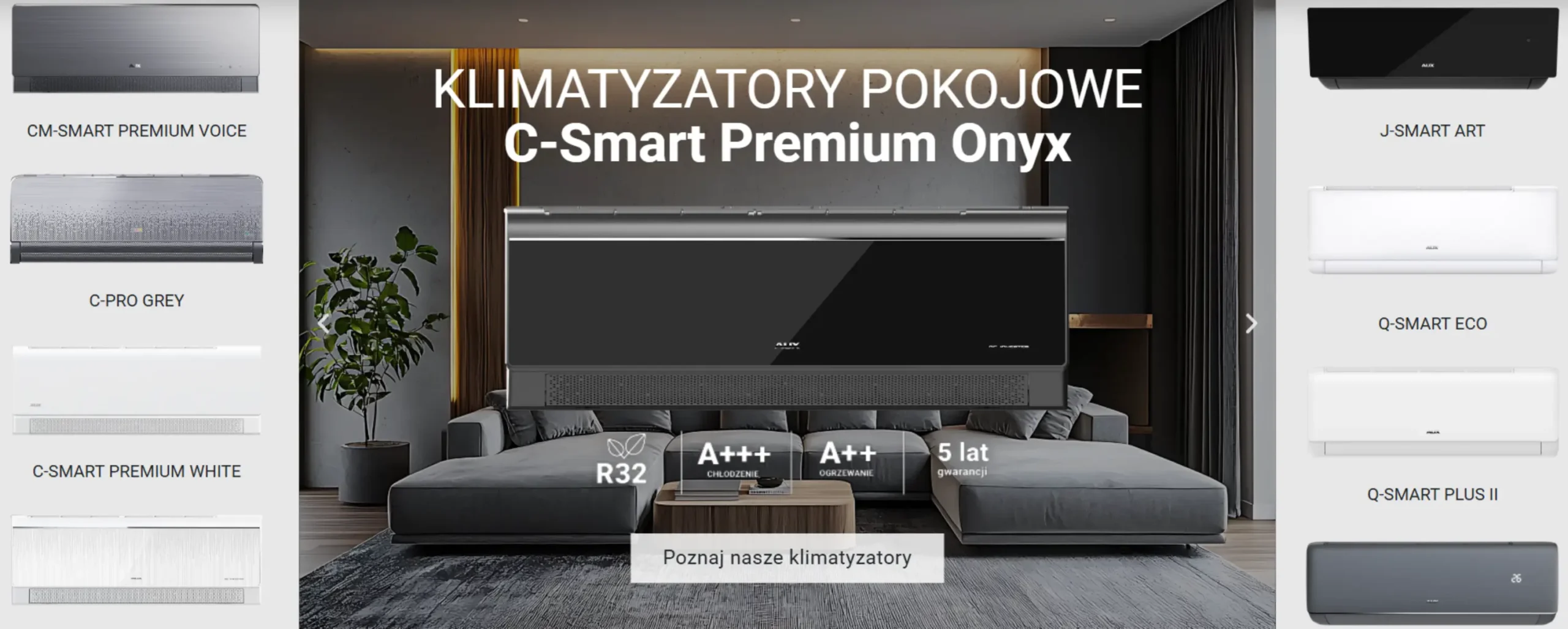 dostępne klimatyzatory AUX w ofercie