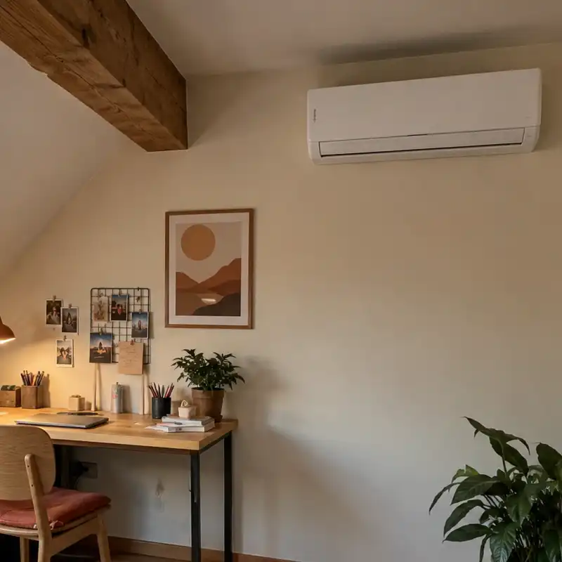 klimatyzator w pokoju ucznia